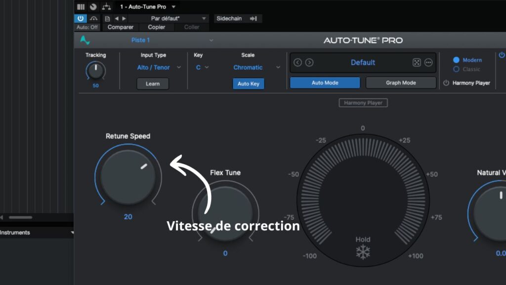 retune-speed-autotune régler la retune speed